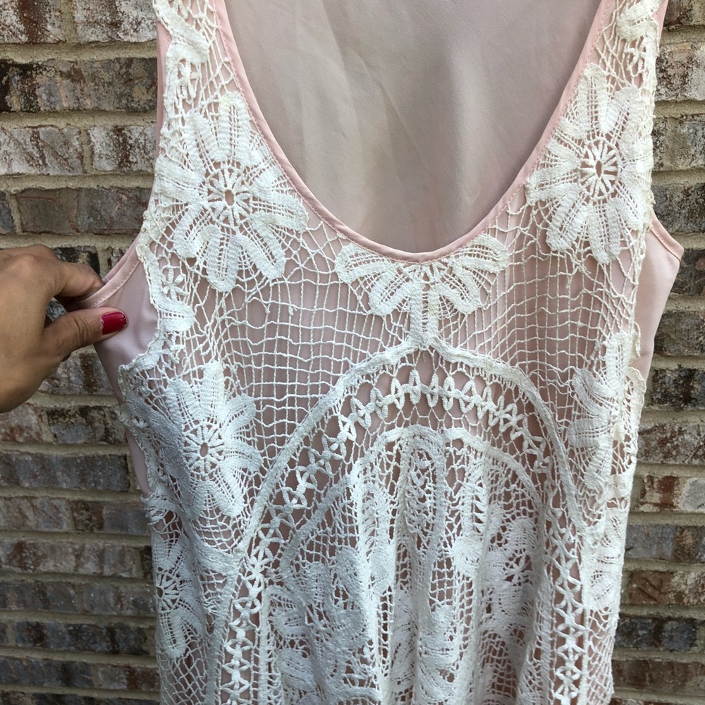 Blush pink crochet dress pins and needles boho - Picture 3 of 8